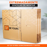 Pack de 10 Cajas de Cartón Doble para Mudanzas Muy Resistentes | 60x40x40 cm | Con Asas Reforzadas para un Transporte Fácil y Seguro - Be Yours