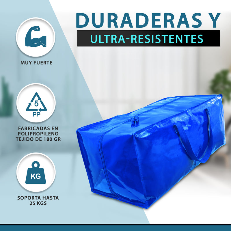 Bolsa de mudanza XXL cargada a la espalda con las correas tipo mochila