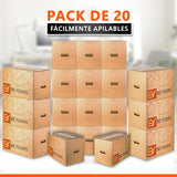 Caja de cartón 43x30x25 cm con asas reforzadas resistente